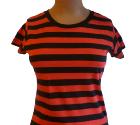 T-shirt rayé rouge et noir pour femme