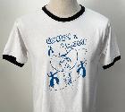 T-shirt Cowboy Boogie blanc et noir - dessin bleu