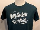 T-shirt Mobile Motor Lodge - bleu/vert- dessin blanc