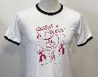 T-shirt Cowboy Boogie blanc et noir - dessin rouge