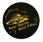 Feutrine pour platine disque "Flyin' Saucers Rock'n'Roll" - dessin jaune